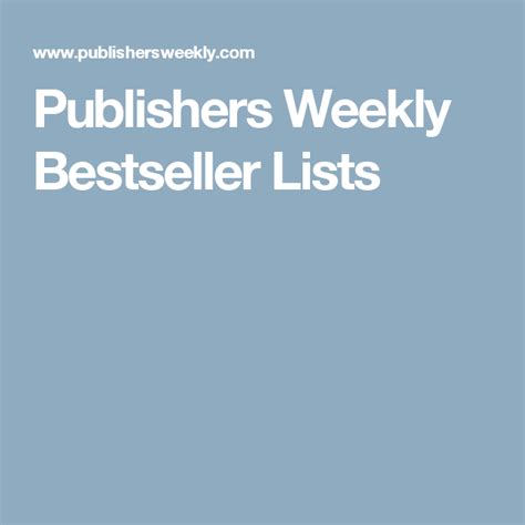 publishersweekly.com|publishers weekly bestsellers.